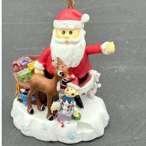 Christmas Ornament Santa & Rudolph‎ Red Nose Reindeer  By Personal Creations